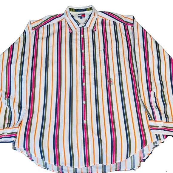 Tommy Hilfiger Other - Vintage 90s Tommy Hilfiger Vibrant Dress Shirt XL